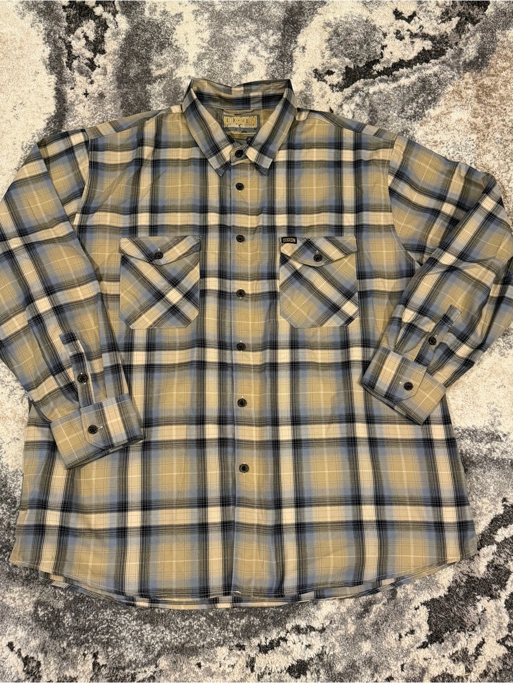 Dixxon Flannel Company Delmo 4XL Blue Gray Plaid Snap Button Shirt